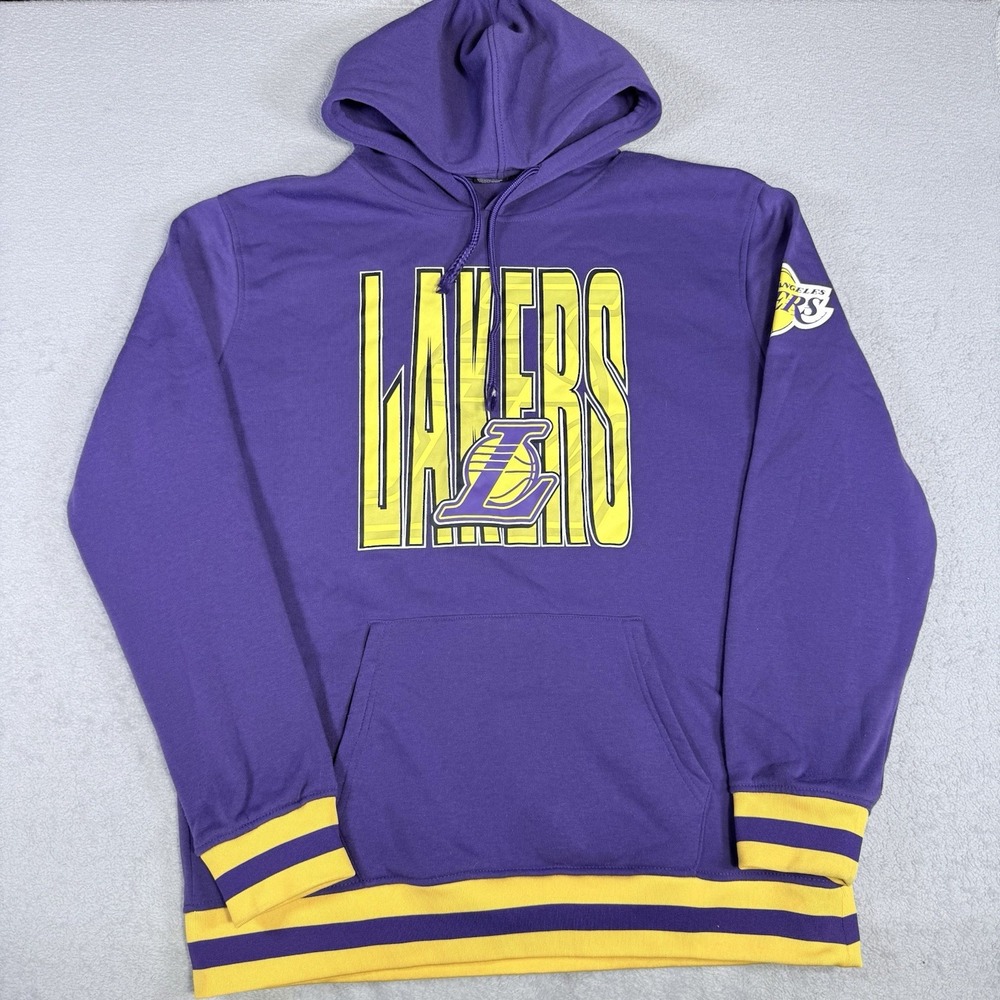 Los Angeles Lakers NBA Purple Courtside Sweatshirt Hoodie Men's Large